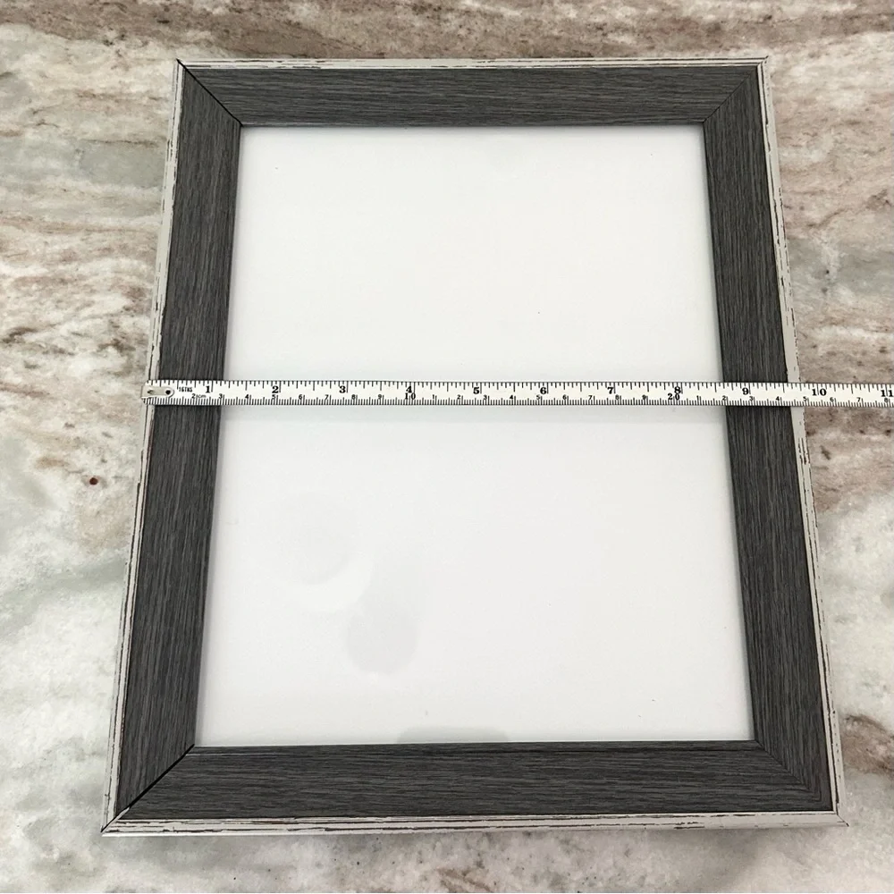 8x10 Two-tone Grey Distressed Wood Picture Frame - Farmhouse